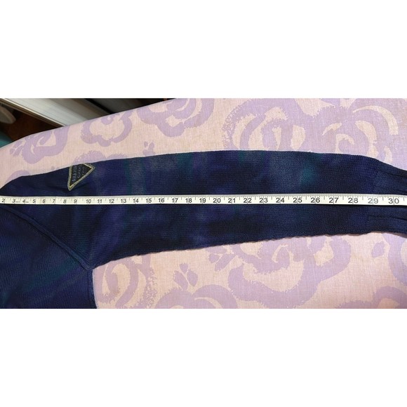 Men’s DIESEL Large Wool/Nylon Blend sweater Navy/Blue/ Purple/green stripe - Picture 14 of 15